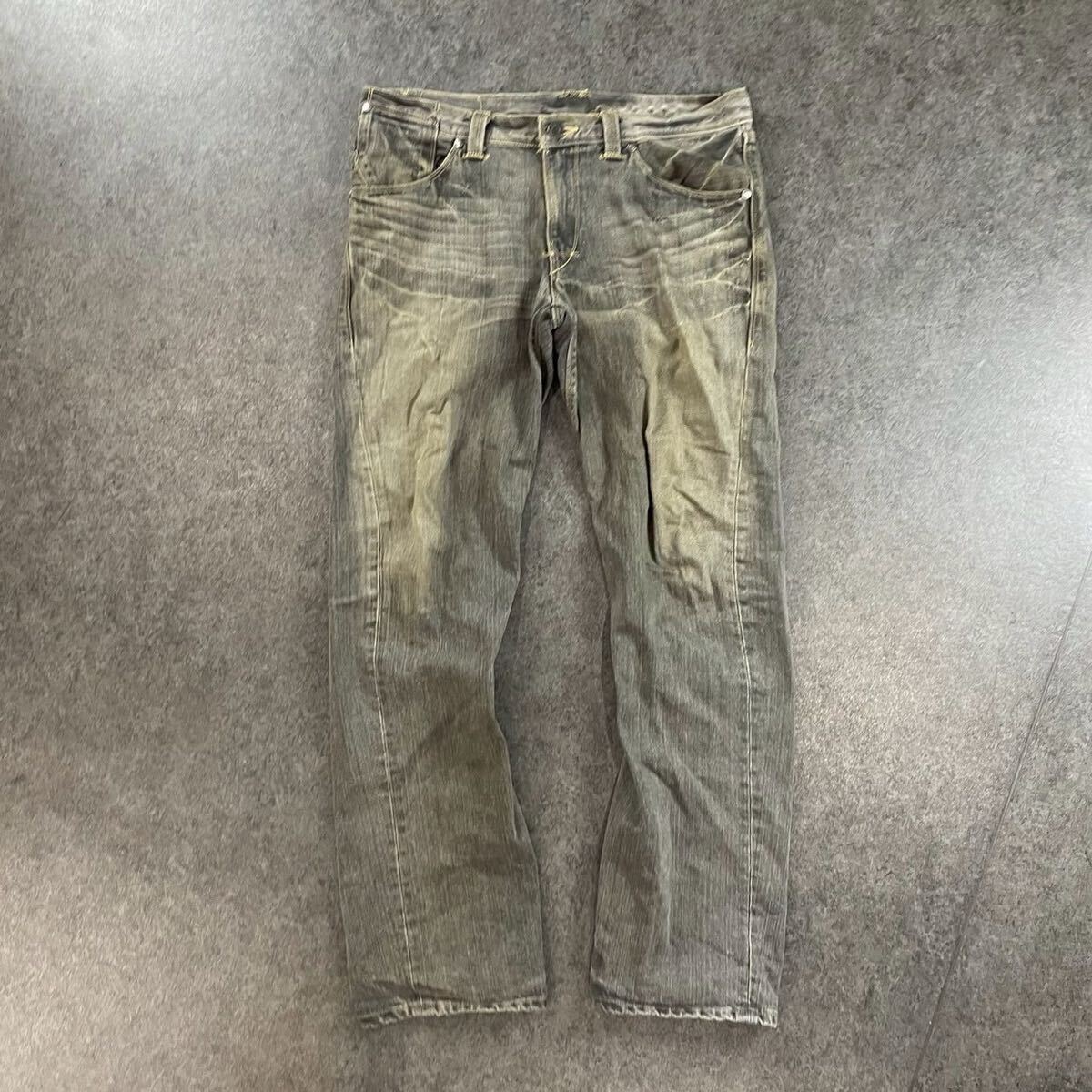 日本製 Levi's Engineered Jeans リーバイス エンジニアドジーンズ グレーデニム ジーパン 立体裁断 USED加工 メンズ W34 大きいサイズ拍卖