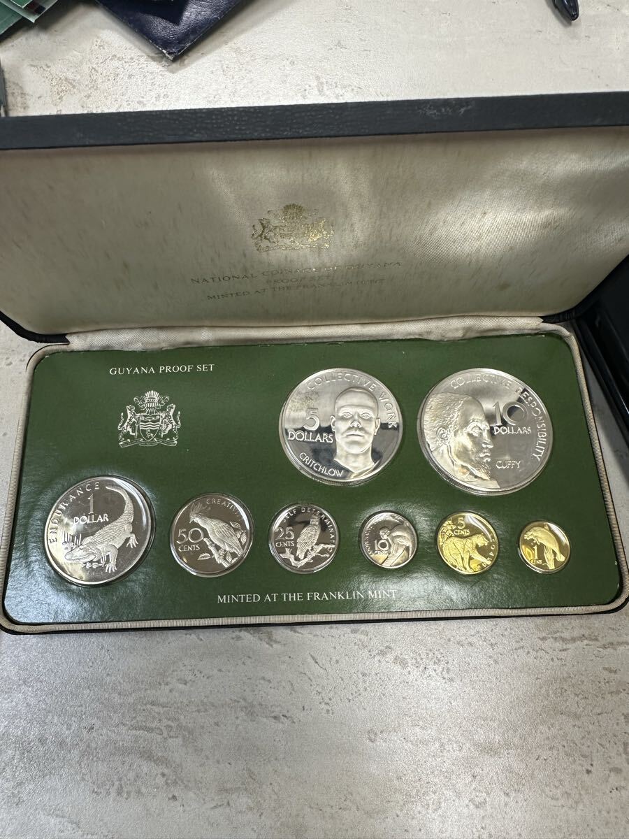 1979年 ガイアナ共和国公式通貨 プルーフ硬貨セット GUYANA コイン8種 コレクション★記念硬貨拍卖