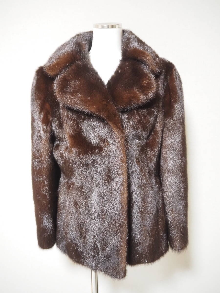 ■ダークミンク■ハーフコート■着丈61㎝■拍卖