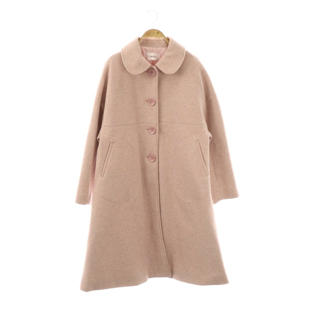 アンミヌ UNMINOU ラウンドカラー コート アウター 中綿 F ピンク /DF ■OS レディース拍卖