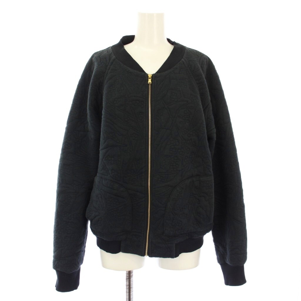 マークバイマークジェイコブス MARC by MARC JACOBS ブルゾン ジップアップ 総柄 L 黒 /TK レディース拍卖