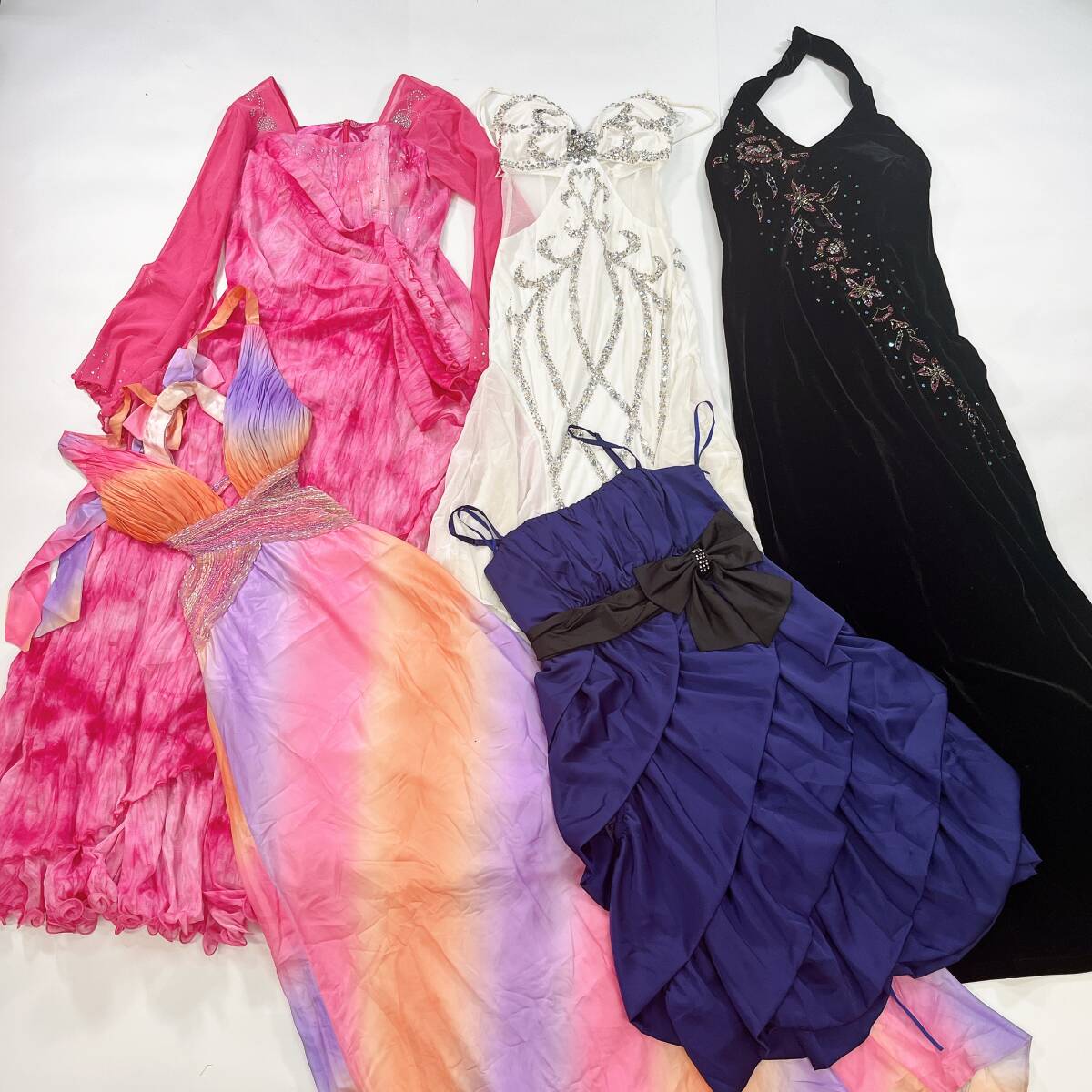 ドレス カラードレス まとめ 5点 セット ロングドレス キャバ嬢 パーティ 華やか コスプレ レンタル キャバドレス イベント 衣装〇1343y拍卖