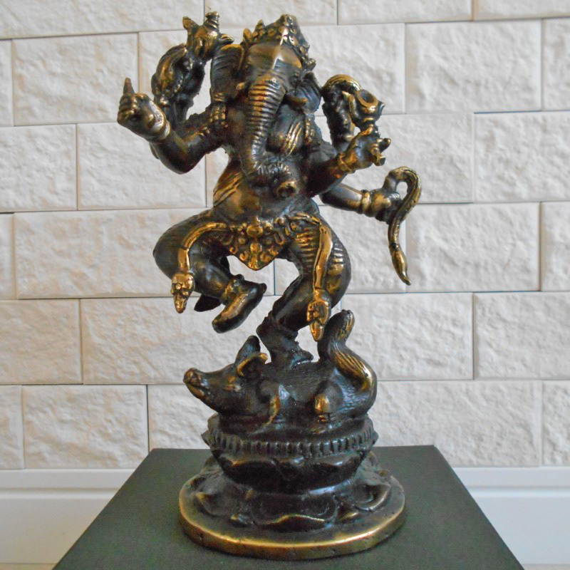 ブロンズ製 ガネーシャ 20cm 夢をかなえるゾウ 学問 金運 商売繁盛 学問の神 金運の神 商売繁盛の神 エスニック ヒンドゥー アジアン雑貨拍卖