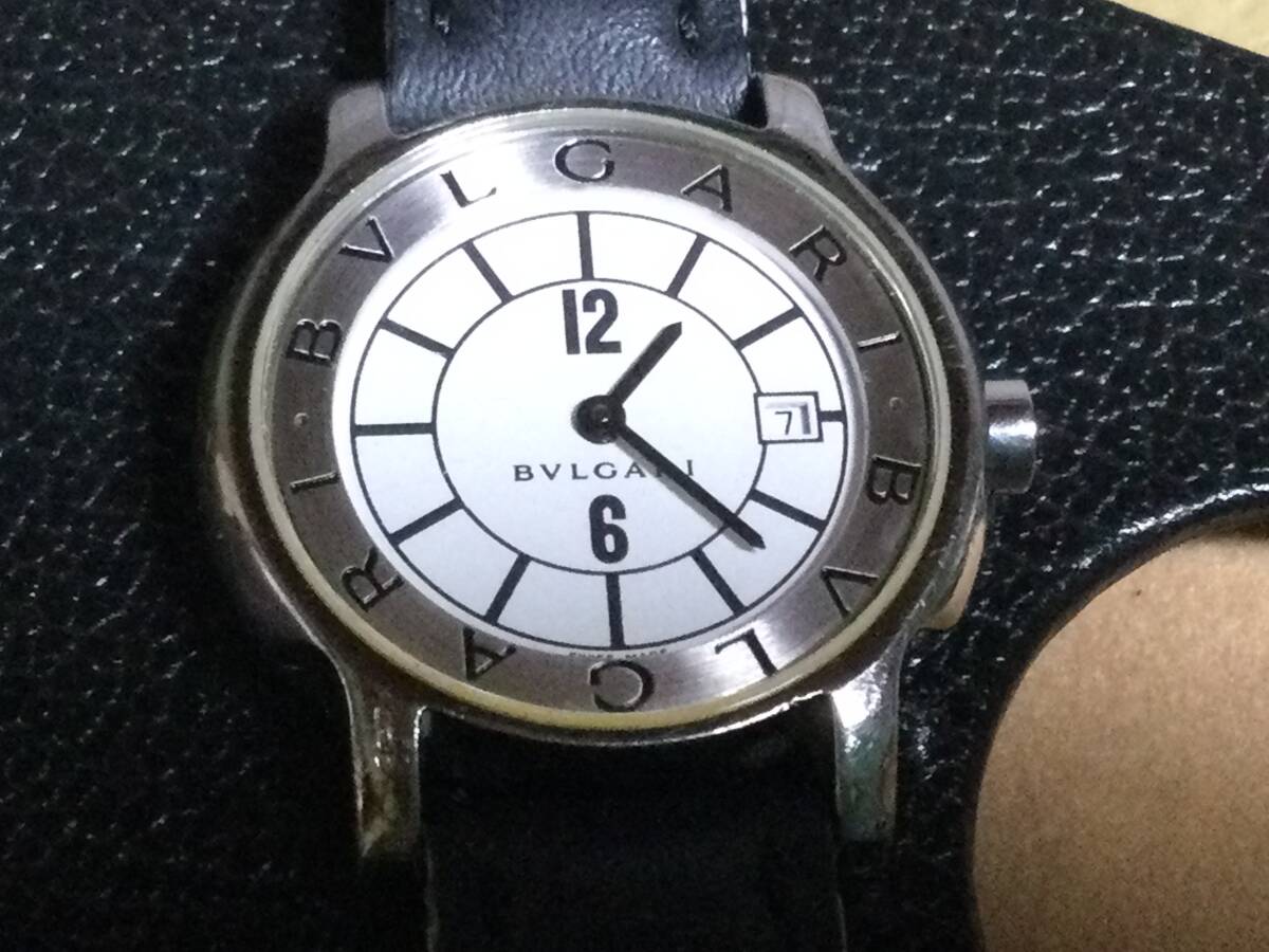 ★極美品 稼働・BVLGARI ブルガリ 腕時計 Solotempo ソロテンポ QZクォーツ ホワイト文字盤 レディース 純正ベルト 箱付き拍卖