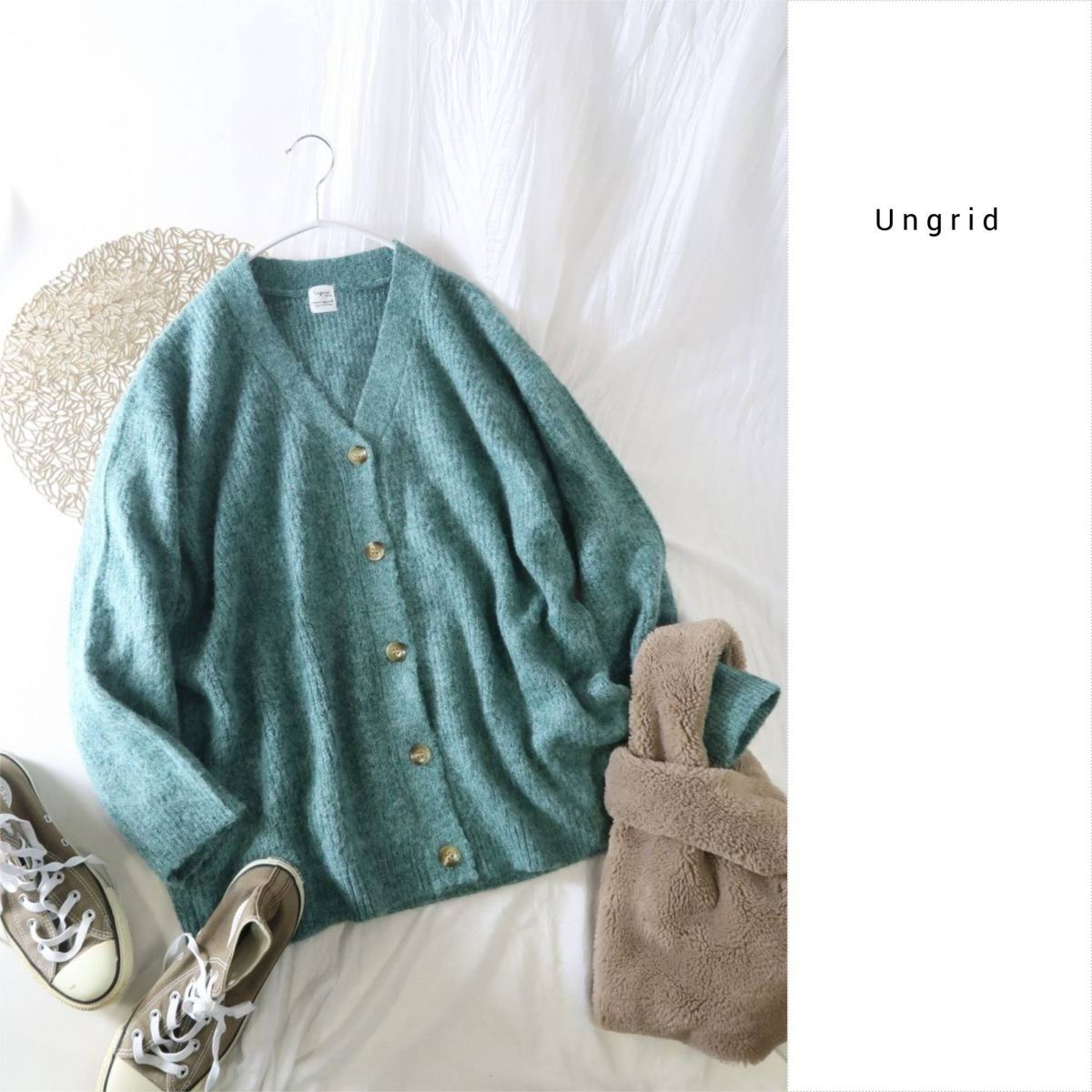 新品☆2023AW☆アングリッド Ungrid☆カラールーズニットカーデ Fサイズ☆A-O 6429拍卖