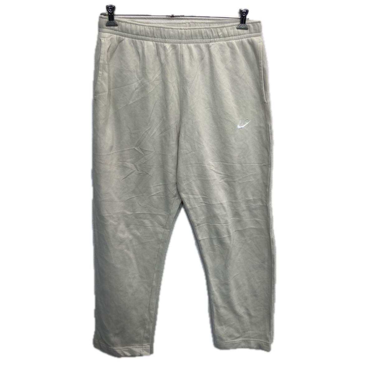 NIKE ジャージパンツ XL オフホワイト ナイキ イージーパンツ スウェット ウエストロープ スポーティー 裏起毛 ビッグサイズ 2511-483拍卖