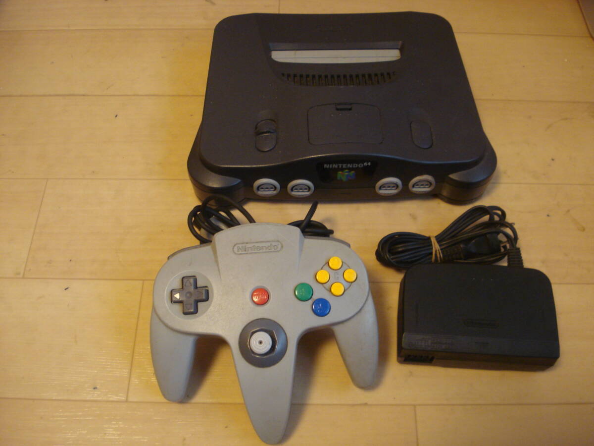 P★任天堂 ニンテンドー 64 本体 ブラック コントローラパック(NUS-004) 付属品有 完動良品 ★送料安!拍卖