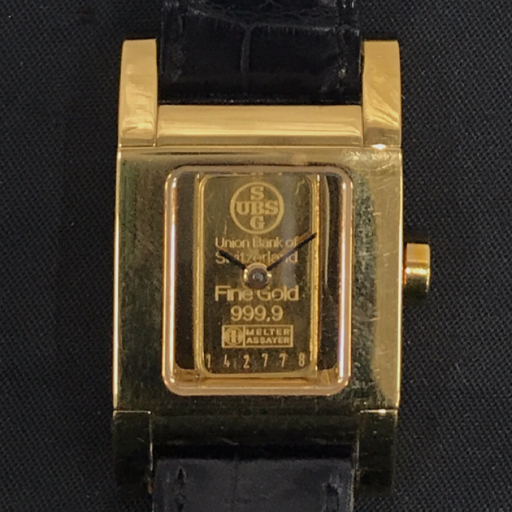 BANC SUISSE インゴット 999.9 クォーツ 腕時計 2020.12 未稼働品 スクエアフェイス メンズ ファッション小物拍卖