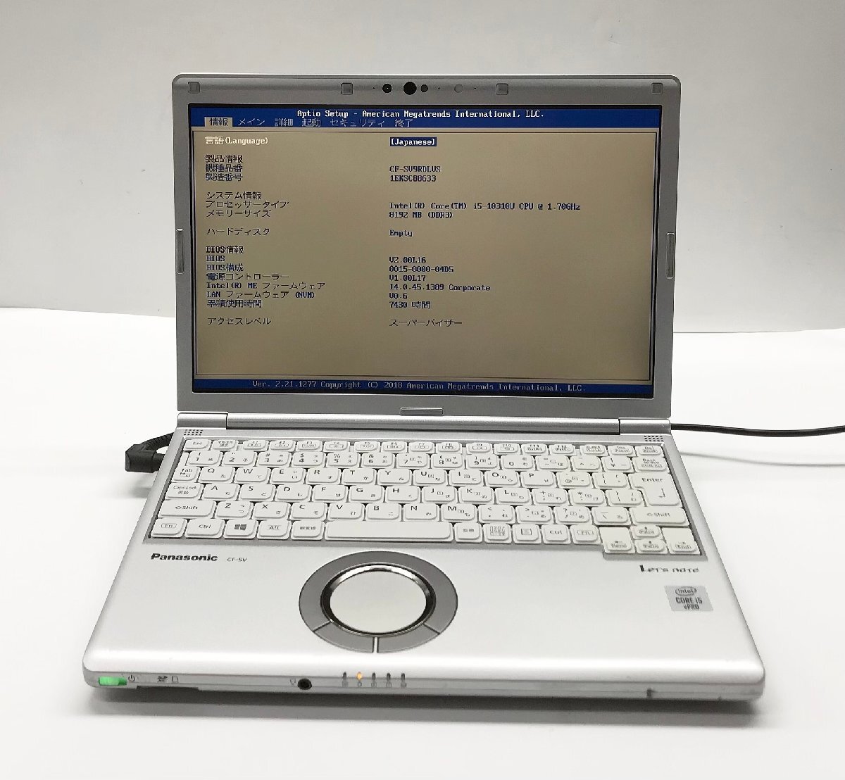 NT: Panasonic CF-SV9RDLVS Corei5-10310U /メモリ:8GB/ 無線/ノートパソコン拍卖