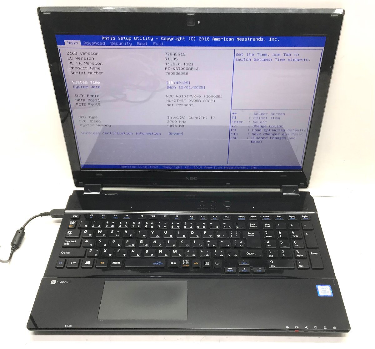 NT: NEC NS700/G Corei7-7500U 2.70GHz /メモリ:4GB/HDD:1000GB /DVD/無線/ノートパソコン拍卖
