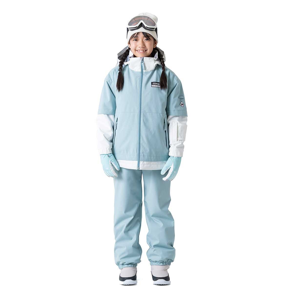 1690726-nima/キッズ ジュニア スキーウェア 上下セット 耐水圧10000mm 男の子 女の子/160拍卖