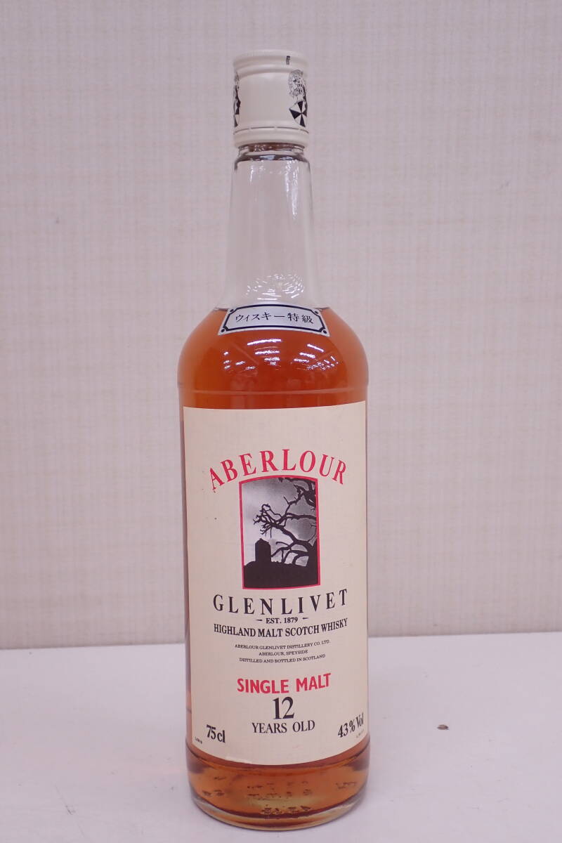 ABERLOUR GLENLIVET SINGLE MALT YEARS OLD 750mL 43% アベラワー グレンリベット 12年 ウイスキー 1108拍卖