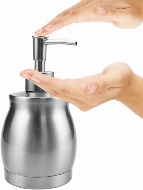ソープディスペンサー ステンレス ディスペンサー 液体ボトル 石鹸 キッチン バスルーム キッチン 手洗い ハンドソープ 390ml拍卖