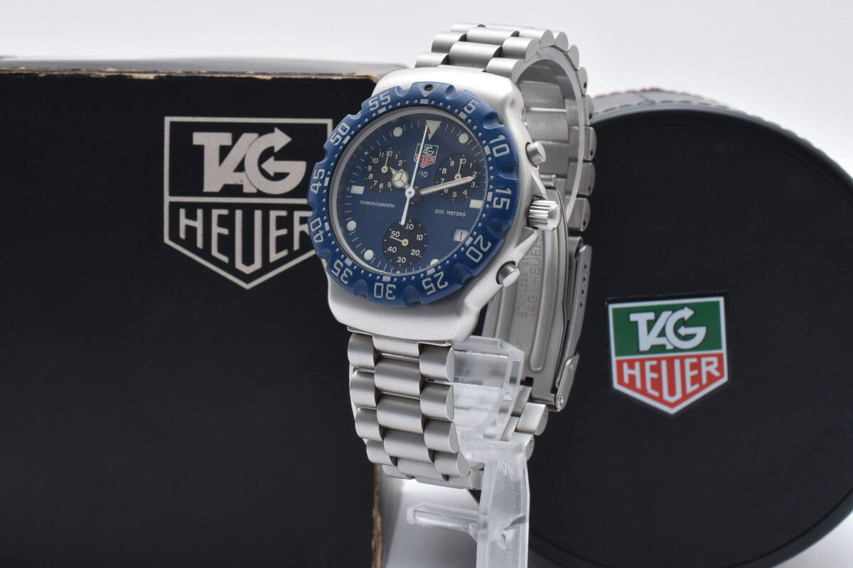 【美品 稼働品】TAG Heuer 570.513 タグホイヤー ブルーダイアル 希少箱付 新品電池!拍卖