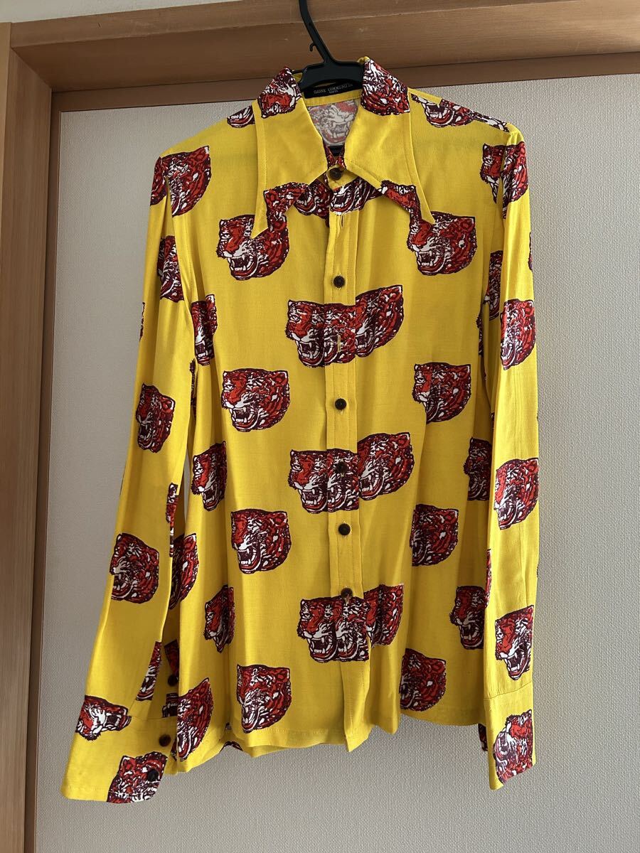 【送料込】OZONE COMMUNITY オゾンコミュニティ 虎柄 長袖ブラウス 長袖シャツ グランジ タイガース トラ サイケ 昭和レトロ 虎拍卖