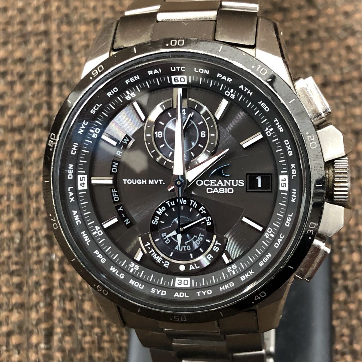 ⑦ CASIO カシオ OCEANUS オシアナス OCW-T1010 電波ソーラー クロノグラフ 腕時計拍卖