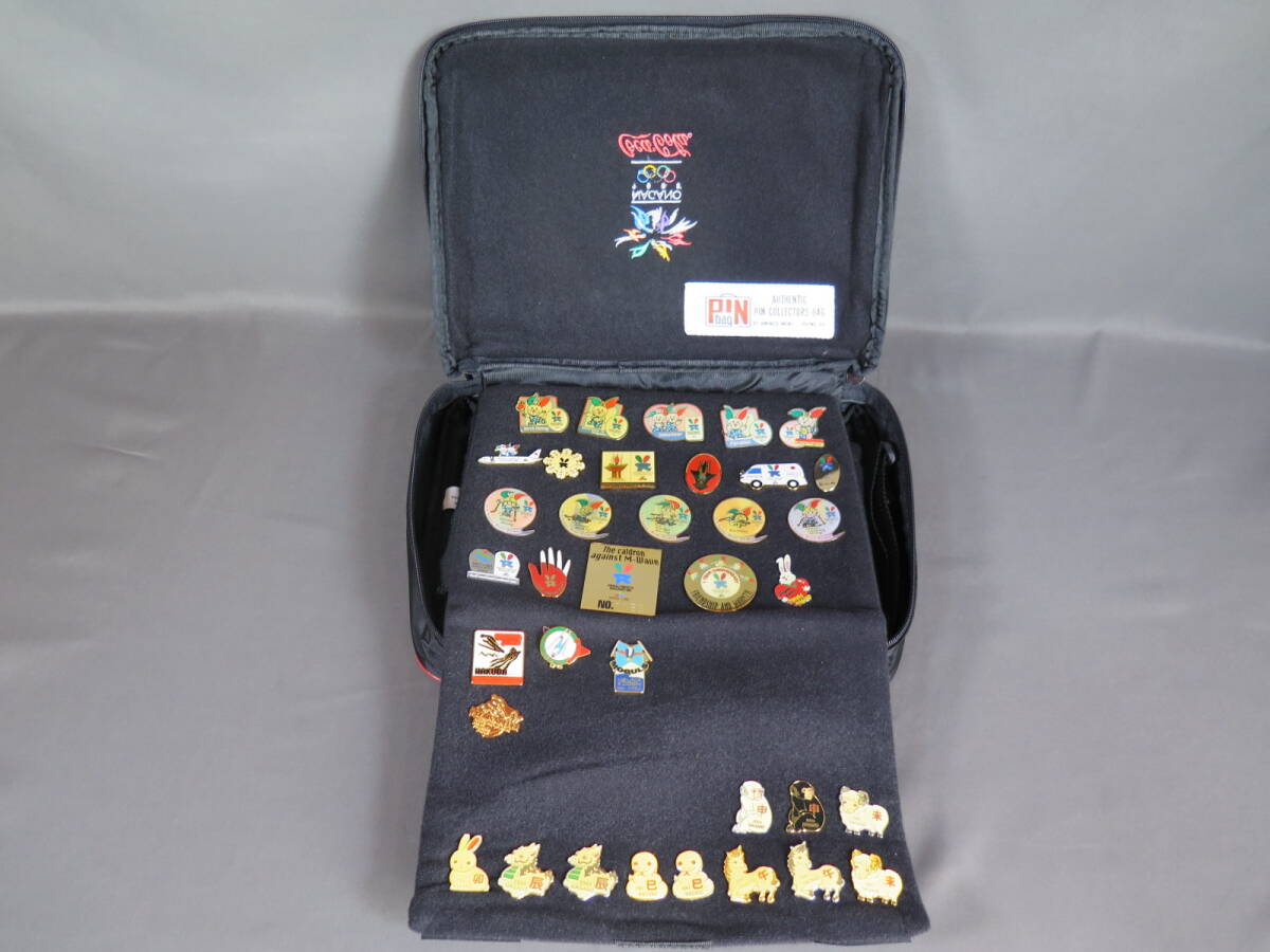 ピンバッジ セット② ピンズ110点&限定コレクターズバッグ 長野パラリンピック/シドニー オリンピック/バレーボール/マラソン他★バッチ拍卖