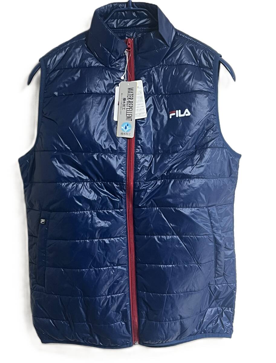 新品 FILA/フィラ ゴルフウェア 中綿入ベスト 撥水/保温/防風 サイズ:L カラー:ネイビー系拍卖