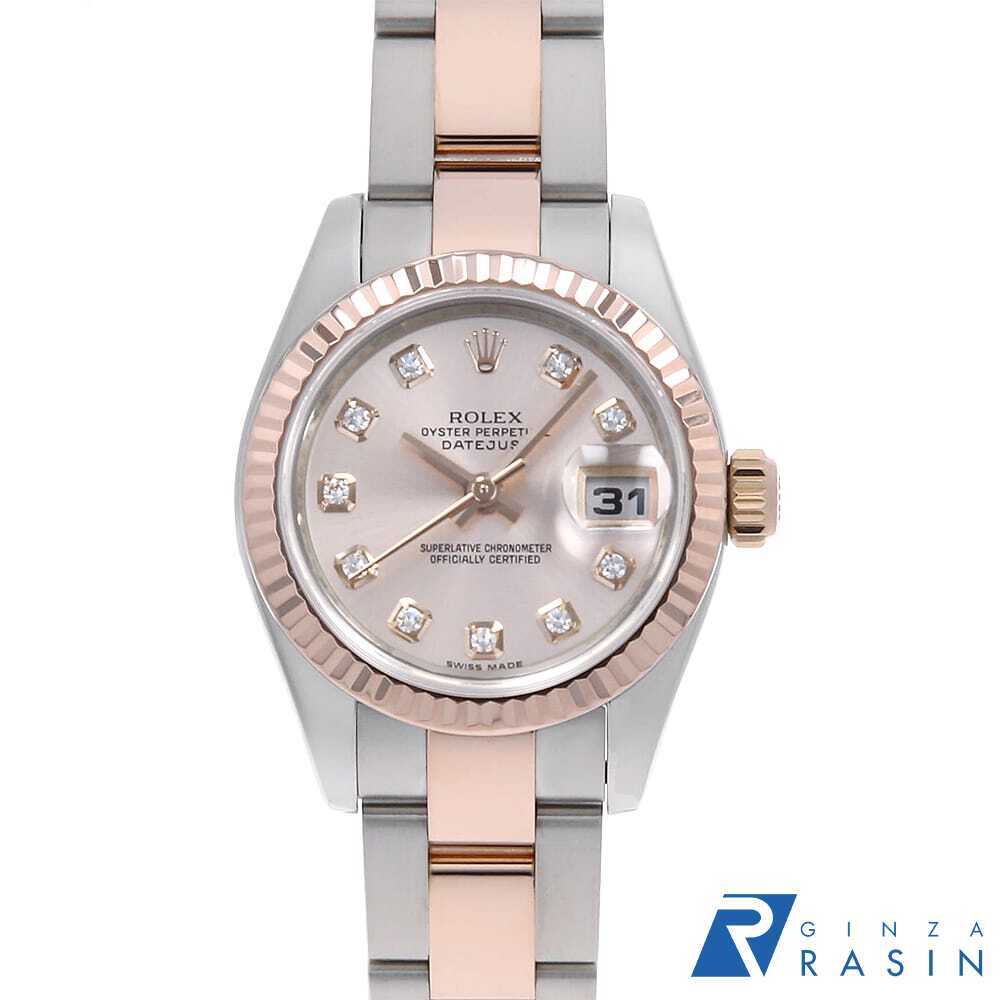 ロレックス デイトジャスト 10Pダイヤ 179171G ピンク 3列 オイスターブレス V番 中古 レディース 腕時計 032EROAU0014拍卖