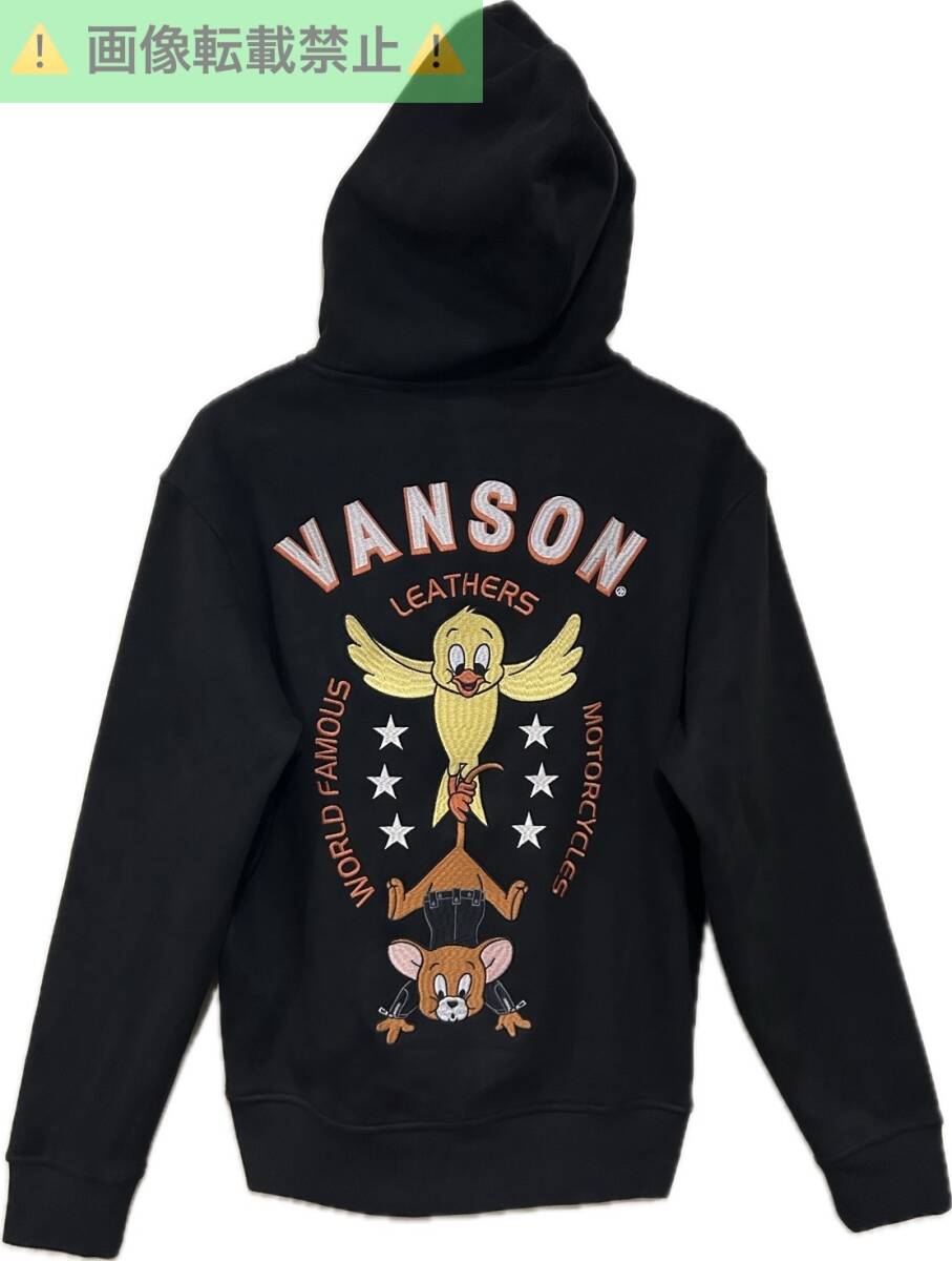 *バンソン VANSON×トムとジェリー TOM&JERRY 刺繍 裏起毛 ボンディング ジップパーカー M BJBE. AB拍卖