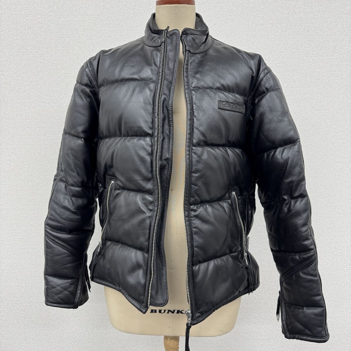 K409-G22-260 KADOYA カドヤ レディース ダウンジャケット アウター 革コート レザー ブラック Mサイズ IE拍卖