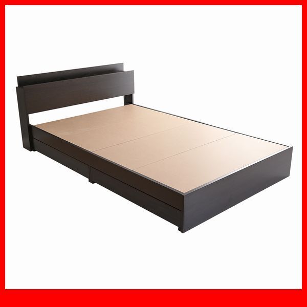 ベッド★宮棚 コンセント付きチェストベッド フレームのみ セミダブル/大人かわいいインテリア/引き出し2杯/木目調/ブラックオーク/a1拍卖