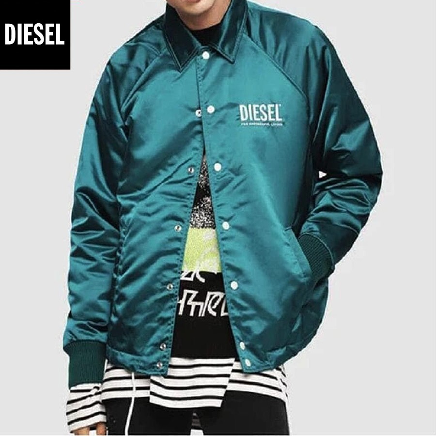 ●サイズL〜XL DIESEL ディーゼルJ-AKIO ナイロン ロゴ 刺繍 キルティング 厚手 中綿 コーチジャケット 即決 即納 55dsl y2k●1733拍卖