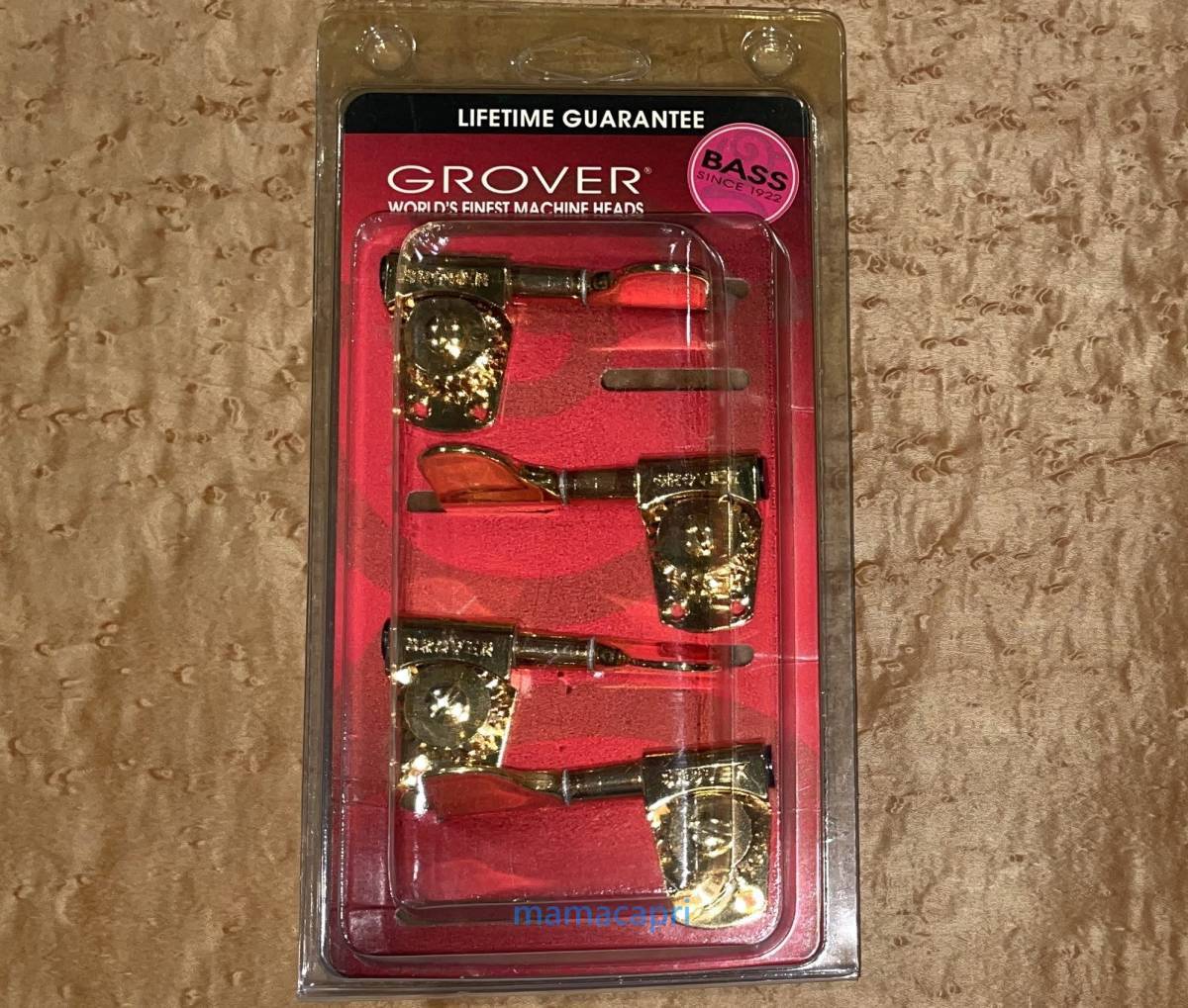 新品 Grover 145G 2+2 パッケージ入 2 In Line Titan Electric Bass Tuners Gold グローバー ベース 2:2 2x2ペグ ゴールド 20:1 gear ratio拍卖