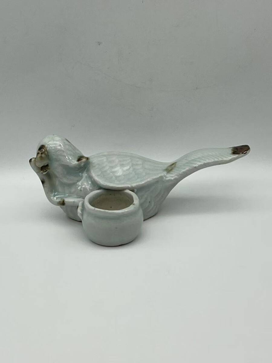 宋時代 青磁 湖田窯 影青釉鳥型水差し 水指 名品珍品 【旧家蔵出し】 希少貴重 酒器 茶道具 中国古美術(F-158)拍卖