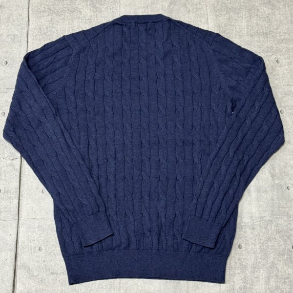 新品 UNIQLO コットンカシミヤ ケーブル クルーネック セーター ユニクロ 未使用品 アラン 編み込み ニット ブルー メンズM 石瀬7834拍卖