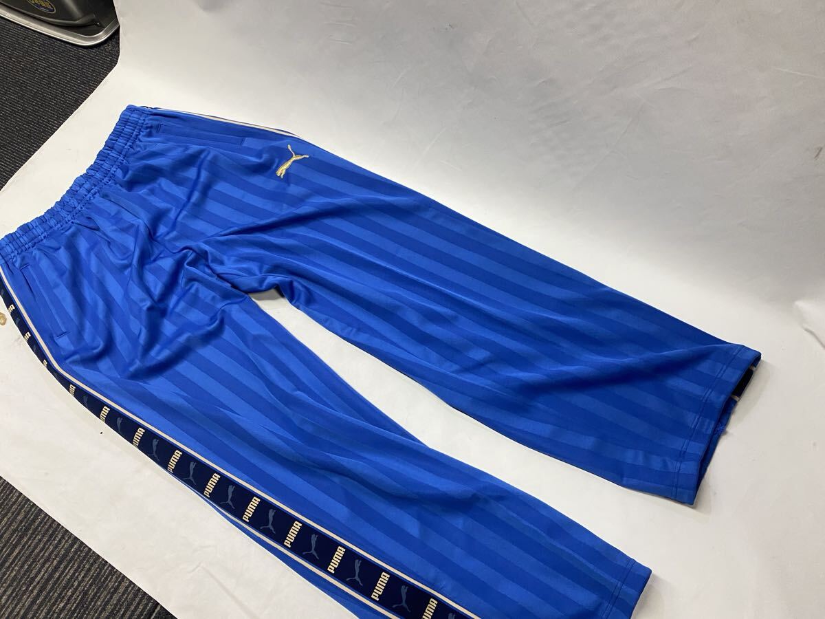 美品 PUMA プーマ トラックパンツ ジャージ ストライプ ブルー ブラック プージャー サイドロゴ 301225 9拍卖