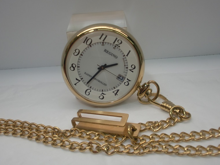 ぴったり動作中:電波ソーラー 懐中時計 REGUNO レグノ H415-R005120 シチズン 提げ時計拍卖