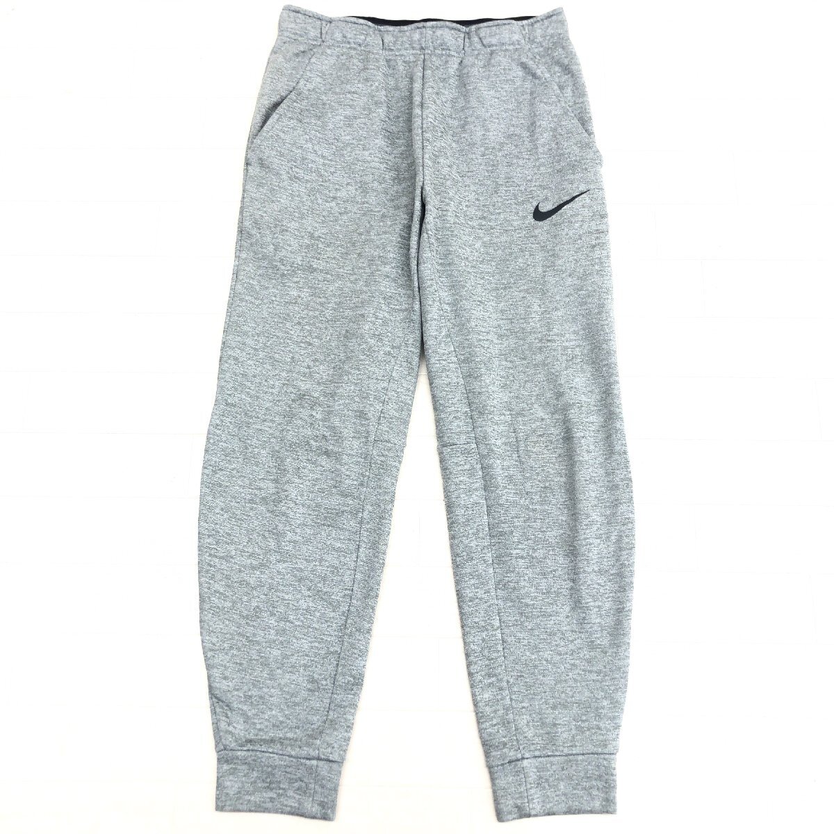 ●美品 NIKE ナイキ THERMA-FIT ロゴプリント 裏起毛 スウェット ジョガーパンツ M 杢グレー スウェットパンツ ジャージ メンズ 紳士拍卖