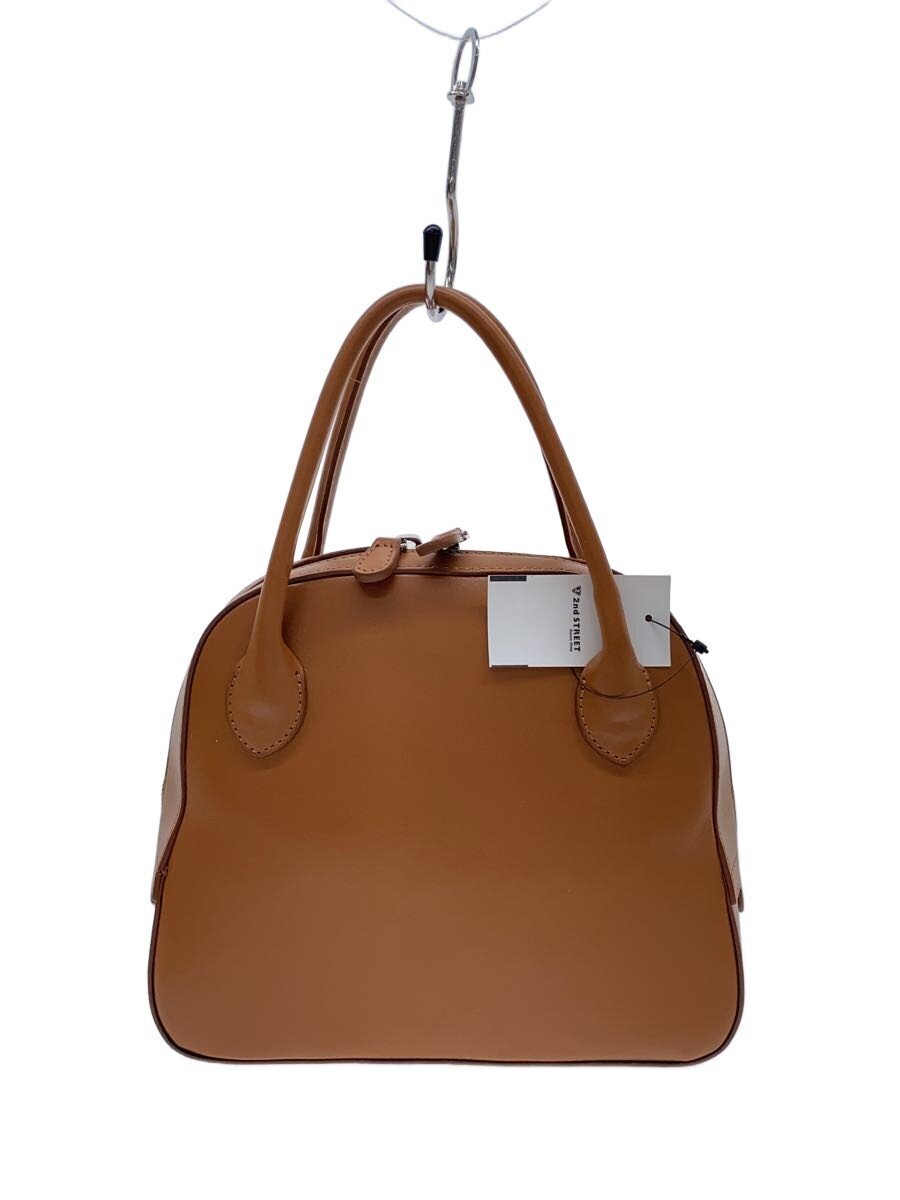 MAISON CANAU◆SHRINK ROUND BOSTON/ラウンドボストンバッグ/レザー/BRW/無地拍卖