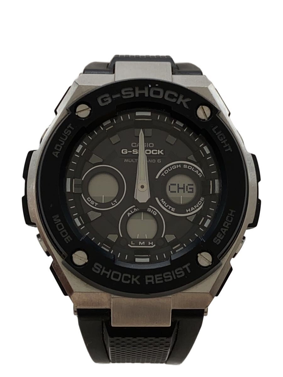 CASIO◆ソーラー腕時計・G-SHOCK/デジアナ/ラバー/BLK/BLK拍卖