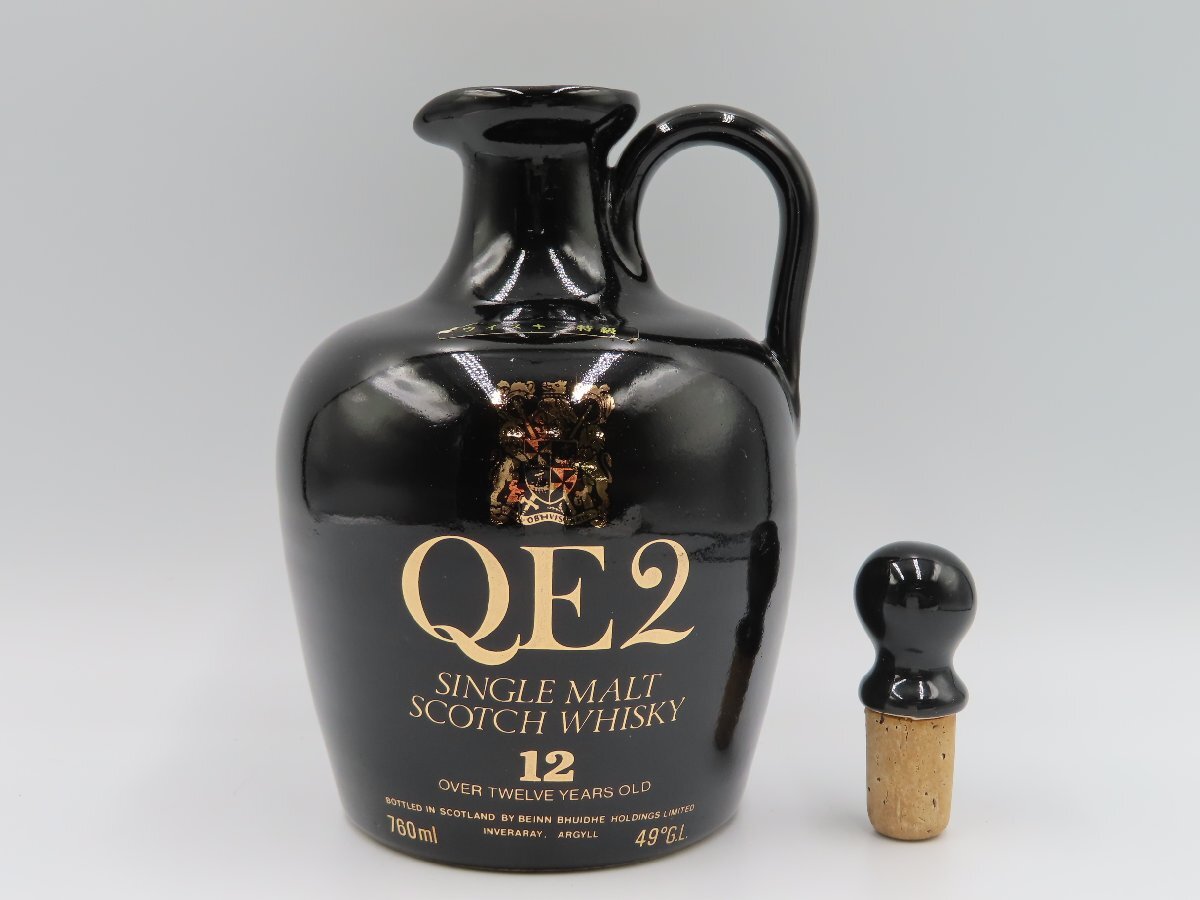 未開栓 洋酒 クイーンエリザベス2世 12年 QE2 黒陶器ボトル 760ml 49% シングルモルトスコッチウィスキー 送料無料拍卖