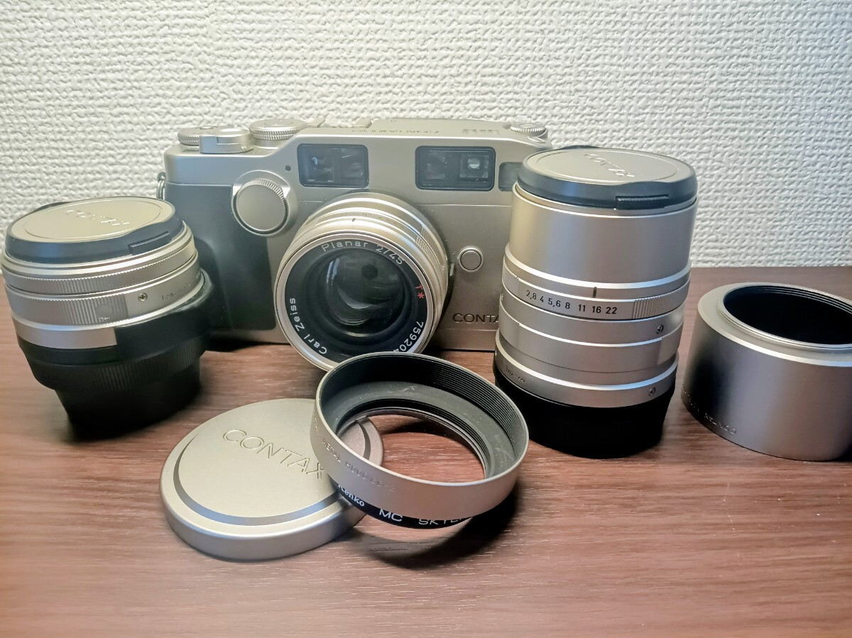 コンタックス Contax G2 + レンズ3本セット (45/f2, 28/f2.8, 90/2.8) ボディ並品 レンズ極上品 Carl Zeiss Planar拍卖