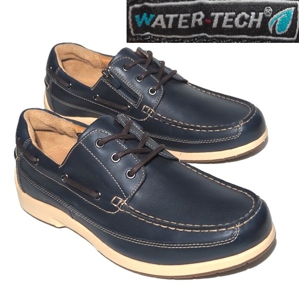 デッド!! 新品 26cm 天然皮革 Hawkins ホーキンス ホーキンス トラベラー 紺 レザー HL 80024 WATER TECH拍卖