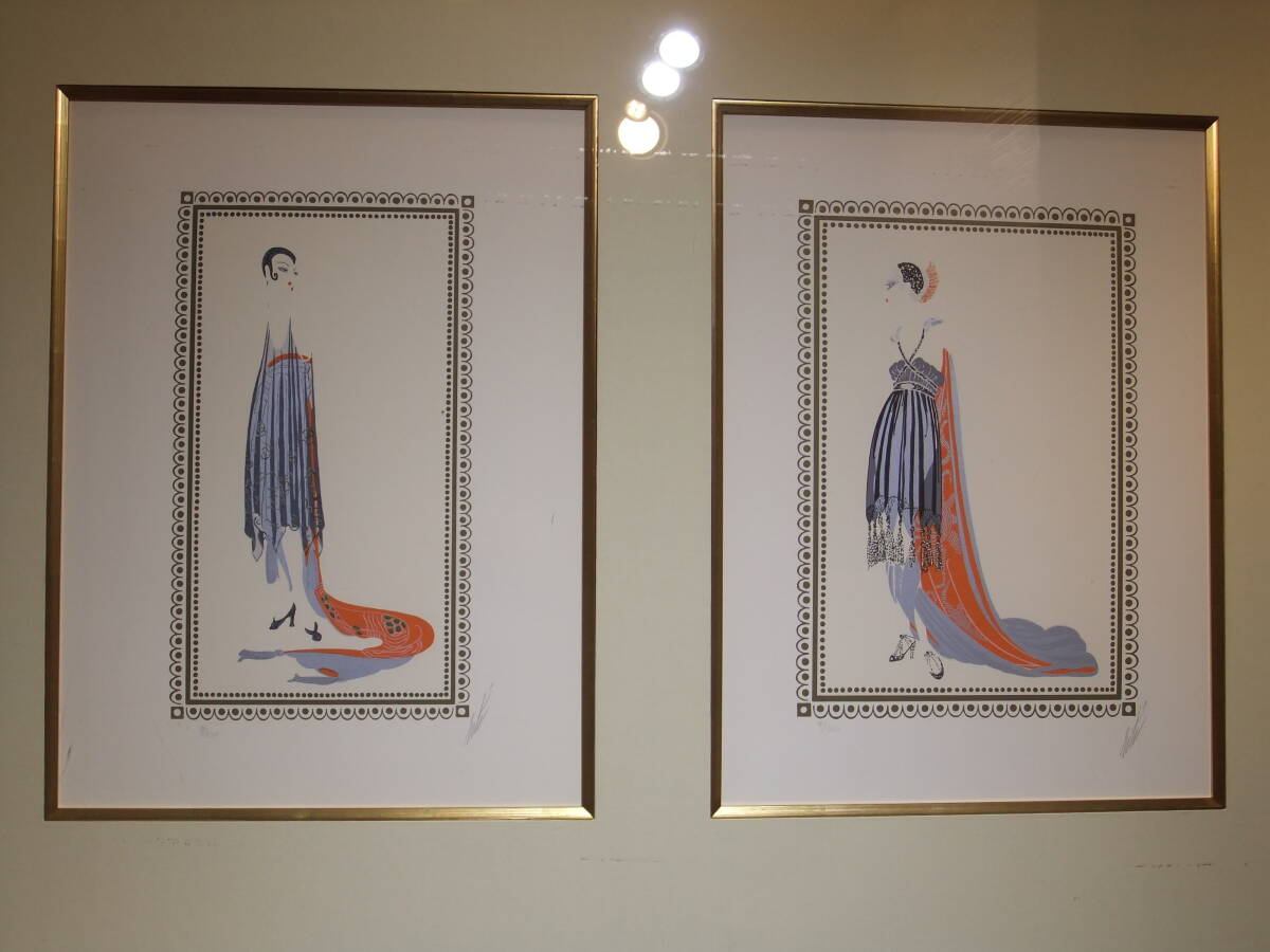 【真作保証】エルテ(Ert)ロマン・ド・ティルトフ キルケダブルウインドウ シルクスクリーン版画 額付き 希少価値 直筆サイン拍卖