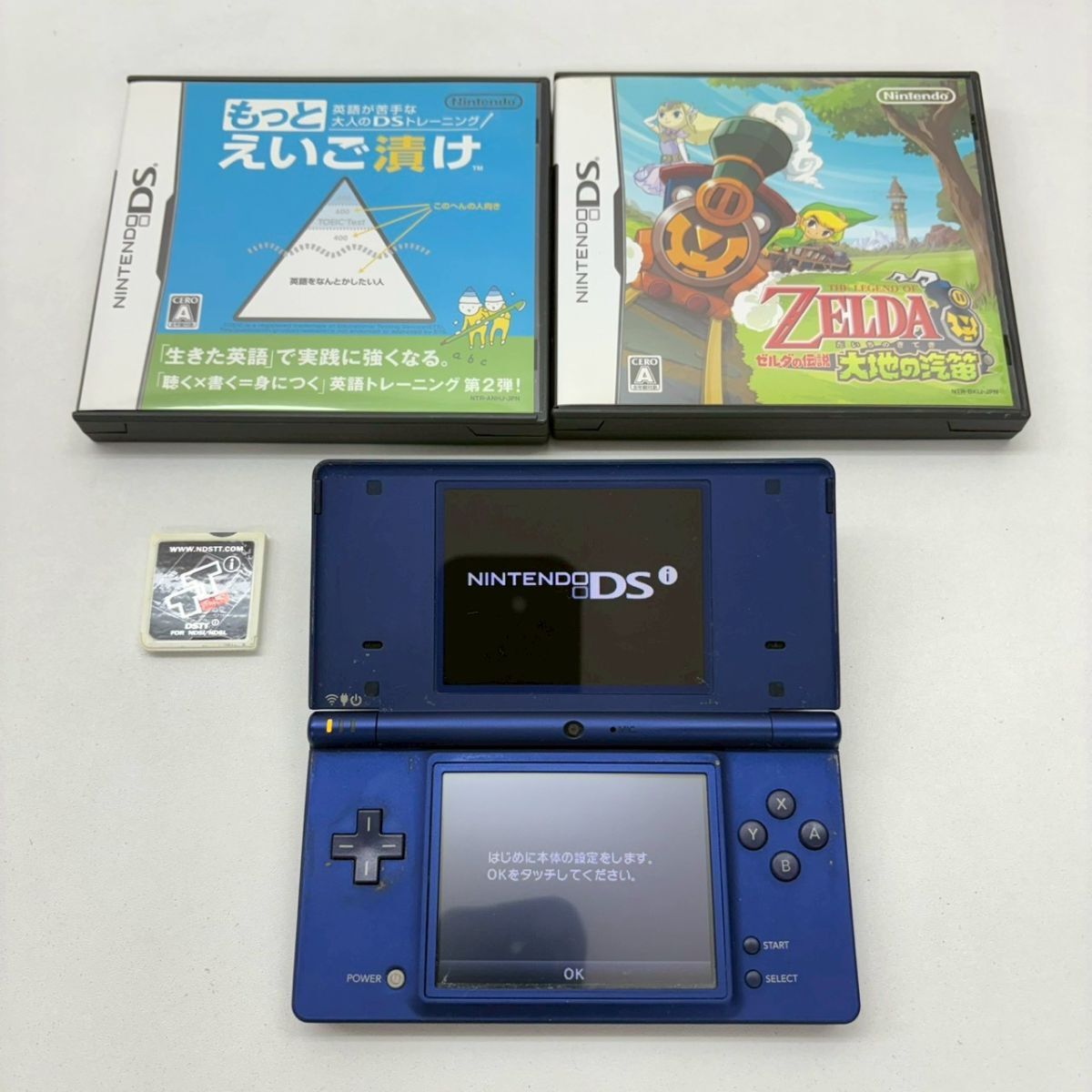 A211-K32-6373 NINTENDO 任天堂 ニンテンドー DSi 本体+ソフト3点セット TWL-001(JPN) もっとえいご漬け ゼルダの伝説 他 通電確認OK KA拍卖