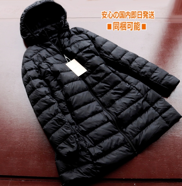 新品■LAUREN GIL⑤黒 レディース ミドル丈 premium ウルトラ ライト ダウンコート XXL 大きいサイズ Aライン 超軽量 ultraライト ダウン拍卖