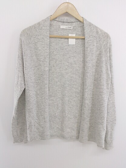 ◇ ABAHOUSE ECRU アバハウス ボタンレス 長袖 ニットカーディガン グレー レディース P拍卖
