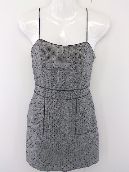 ◇ one after another NICE CLAUP 水玉 ドット キャミソール 膝丈 ワンピース サイズF グレー系 レディース拍卖