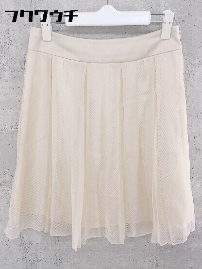 ◇ UNTITLED アンタイトル 総柄 膝丈 プリーツ スカート サイズ2 ベージュ系 レディース拍卖