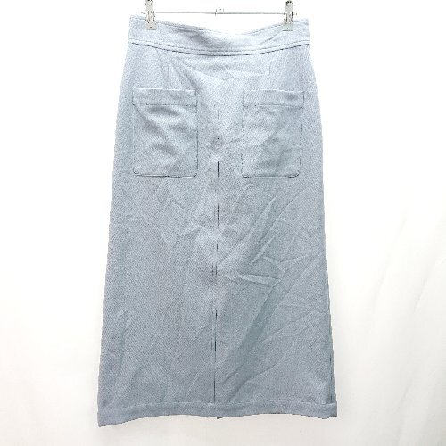 ◇ SLOBE IENA スローブイエナ ウエストファスナー フロントポケット ひざ丈 台形 スカート サイズ38 グレー レディース E拍卖