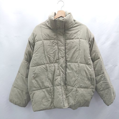 ◇ ⊇ hellam 中綿 長袖 ブルゾン サイズF ベージュ系 レディース E拍卖