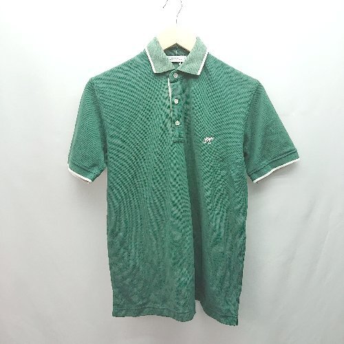 ◇ green label relaxing UNITED ARROWS 刺? 象 ストレッチ ボタン 半袖 ポロシャツ サイズS グリーン レディース E拍卖