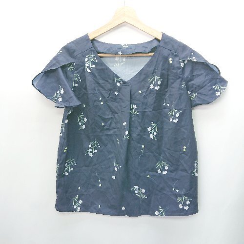 ◇ FABULOUS ファビュラス 柄物 半袖 Tシャツ サイズM ネイビー系 レディース E拍卖