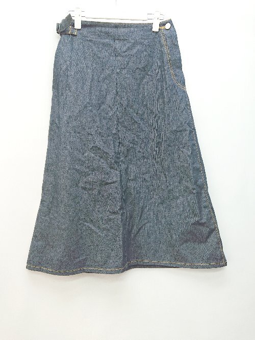 ◇ JOUR de Language ジュール?ド?ランゲージ デニム カジュアル 膝下丈 台形 スカート サイズ2 ブルー系 レディース P拍卖