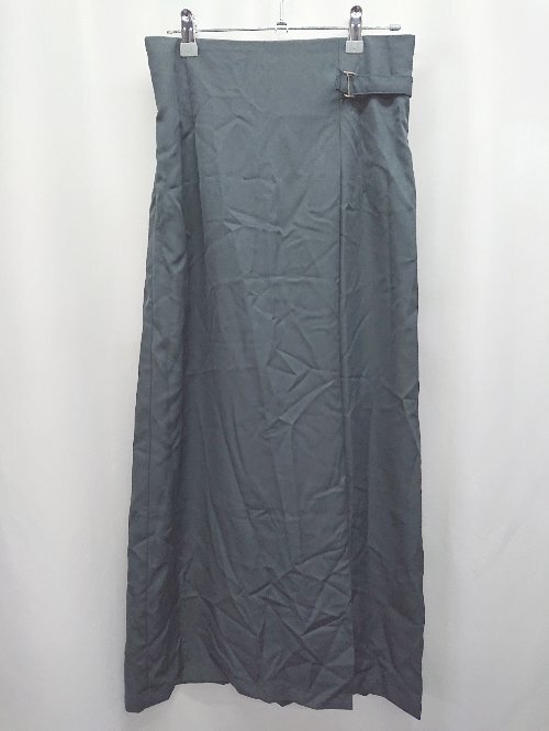 ◇ Θ JUNOAH ジュノア シンプル ロング フレア スカート サイズXL ダークブルー レディース E拍卖